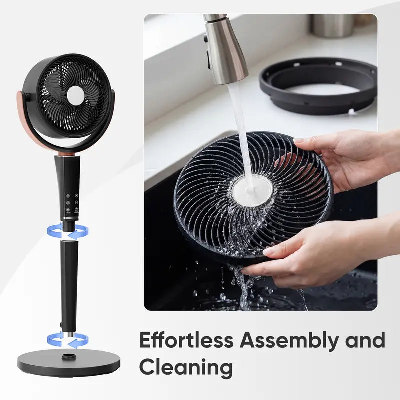 Ultra Quiet Standing Fan with Remote 15 Speed Settings Wide Oscillation Timer Adjustable Airflow