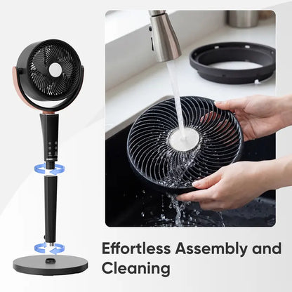 Ultra Quiet Standing Fan with Remote 15 Speed Settings Wide Oscillation Timer Adjustable Airflow